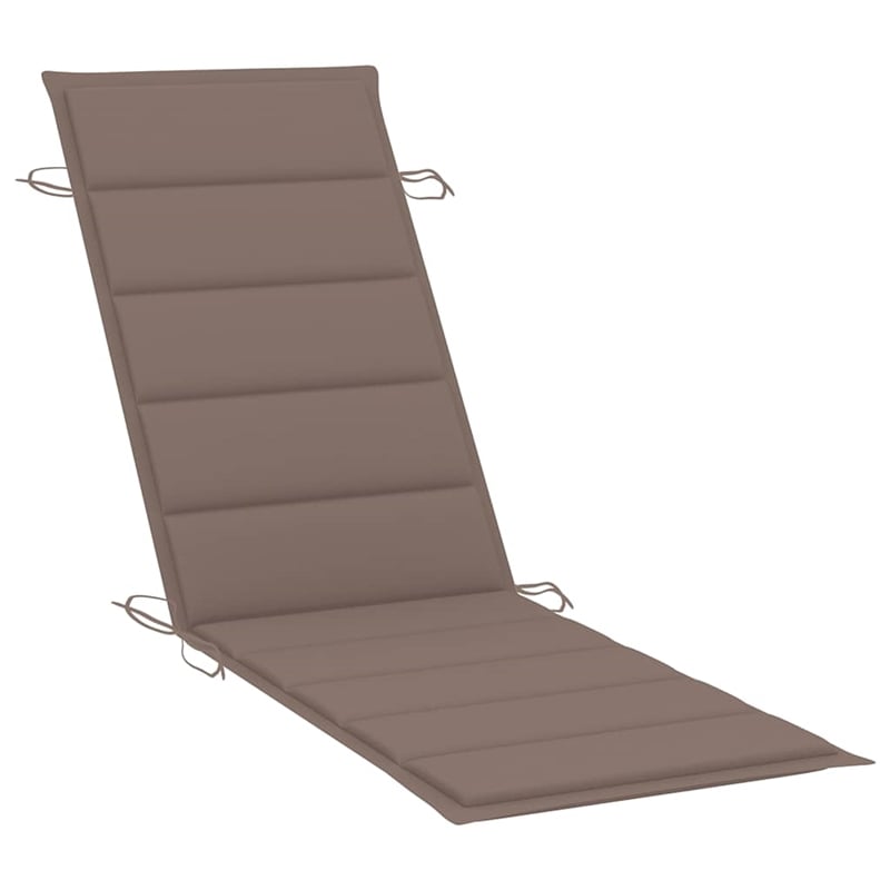 vidaXL Solid Acacia Wood Sun Lounger in Taupe