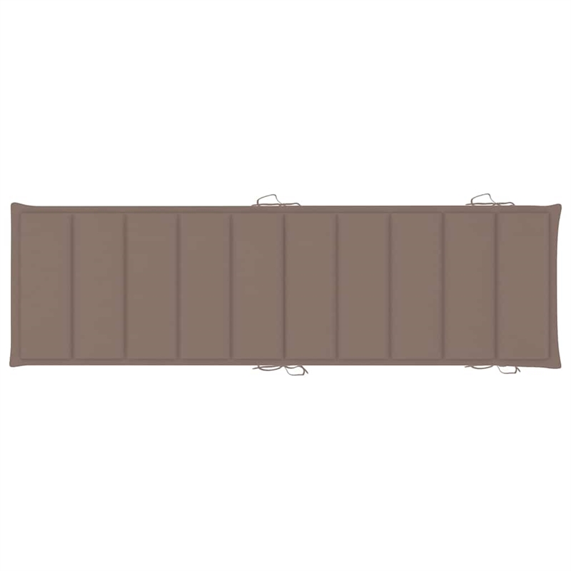 vidaXL Solid Acacia Wood Sun Lounger in Taupe