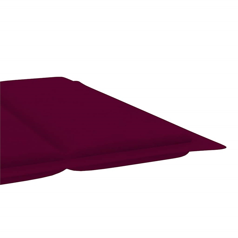 vidaXL Solid Acacia Wood Sun Lounger in Wine Red