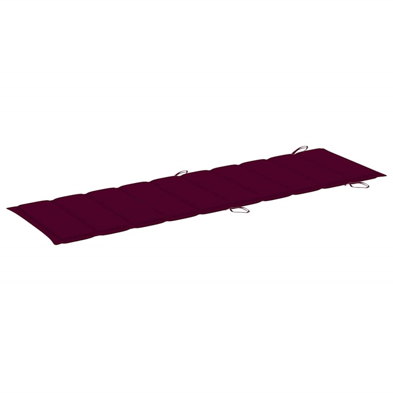vidaXL Solid Acacia Wood Sun Lounger in Wine Red