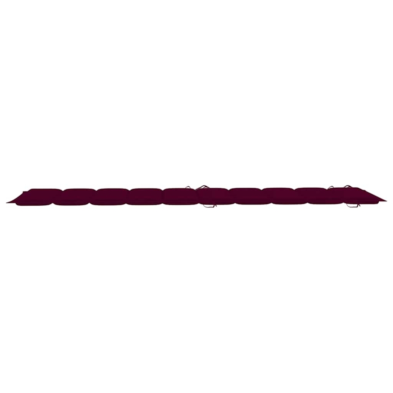 vidaXL Solid Acacia Wood Sun Lounger in Wine Red