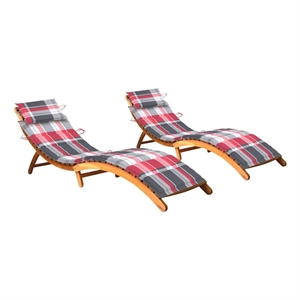 vidaXL Solid Acacia Wood Patio Sun Lounger in Brown
