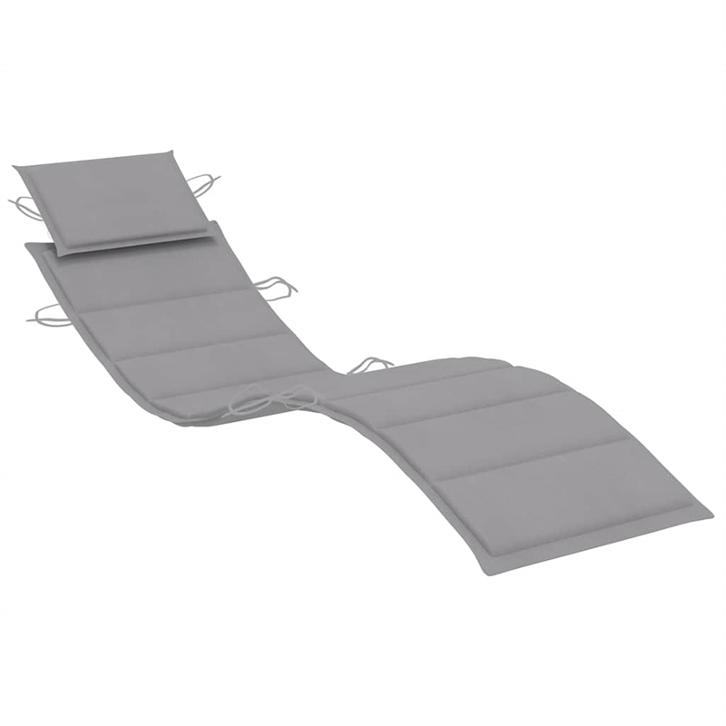 vidaXL Solid Acacia Wood Sun Lounger in Gray