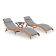 vidaXL Solid Acacia Wood Sun Lounger in Gray