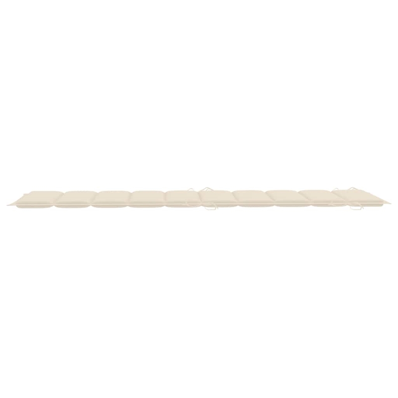 vidaXL Solid Acacia Wood Sun Lounger in Cream