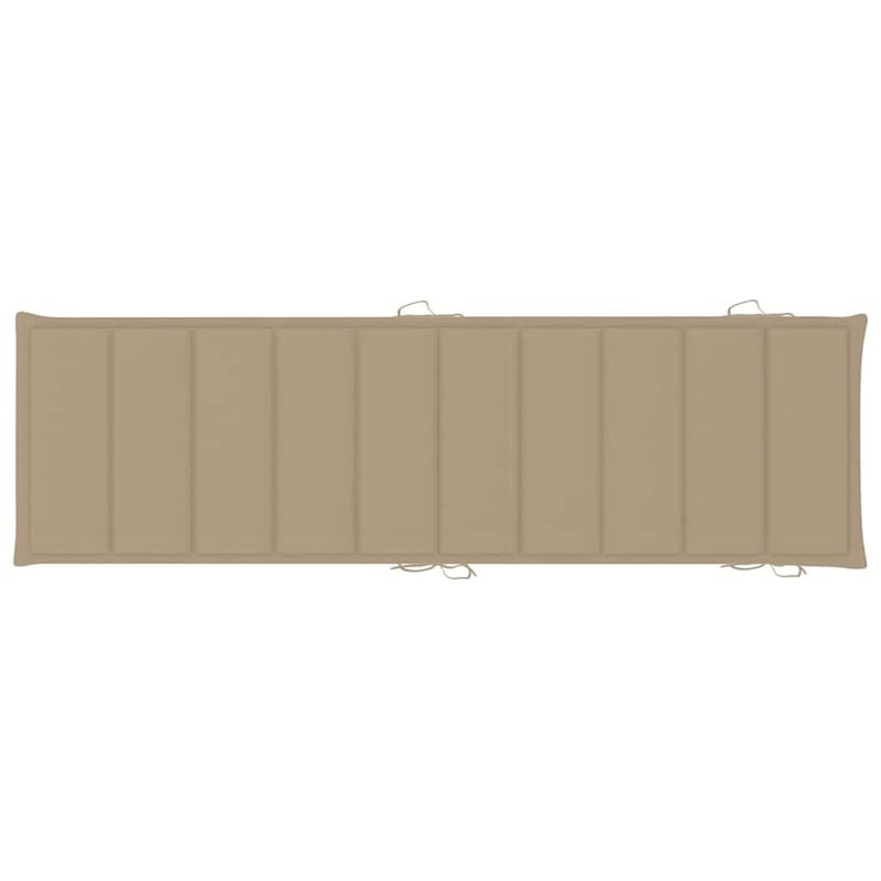 vidaXL Sun Lounger Set in Brown w/ Beige Cushion