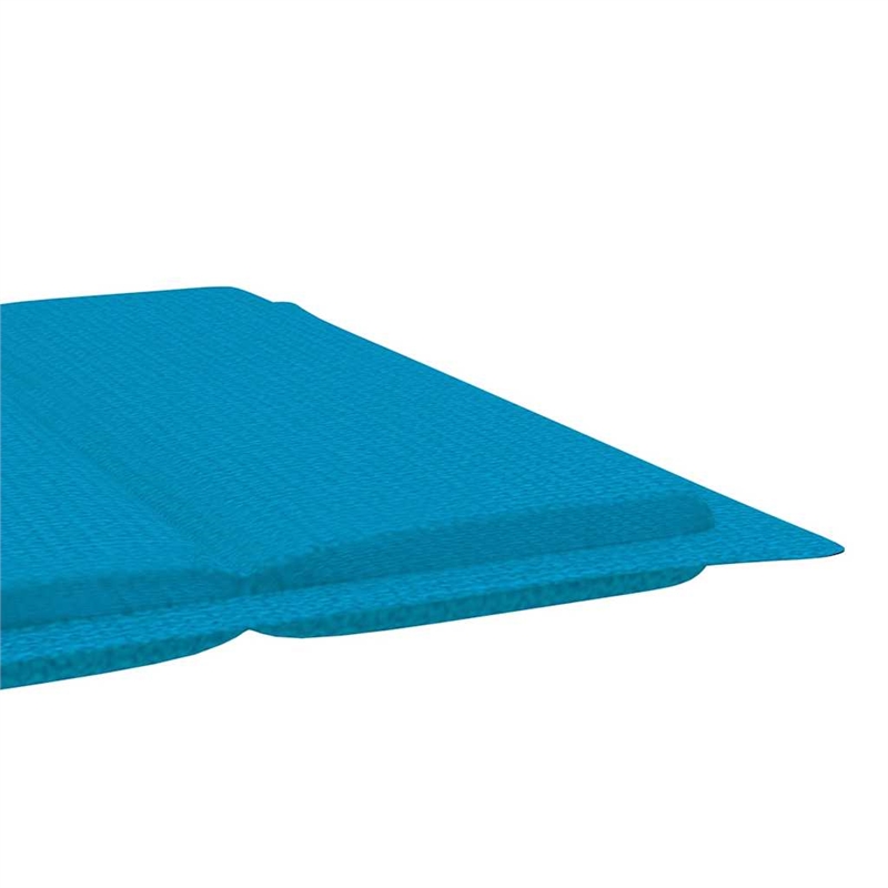vidaXL Solid Acacia Wood Sun Lounger in Blue Cushions