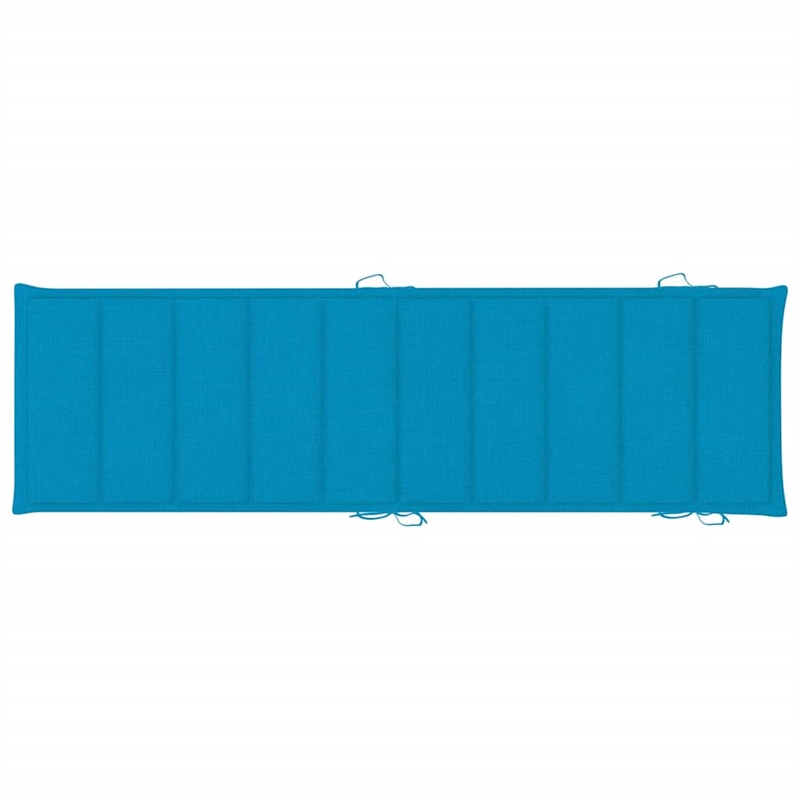 vidaXL Solid Acacia Wood Sun Lounger in Blue Cushions