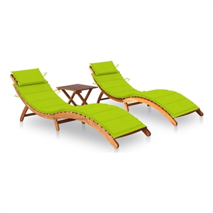 vidaXL Solid Acacia Wood Sun Lounger in Green