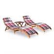 vidaXL Foldable Solid Acacia Wood Sun Lounger in Brown