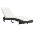 vidaXL PE Rattan Sun Lounger with Wheels in Black (Set of 2)