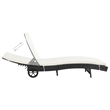 vidaXL PE Rattan Sun Lounger with Wheels in Black (Set of 2)