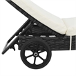 vidaXL PE Rattan Sun Lounger with Wheels in Black (Set of 2)