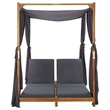 vidaXL Double Foldable Solid Acacia Wood Sun Lounger in Dark Gray