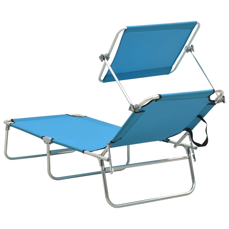 vidaXL Sun Lounger in Blue/Turquoise