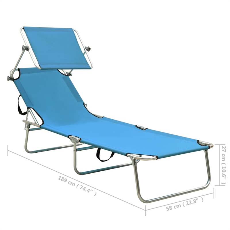 vidaXL Sun Lounger in Blue/Turquoise