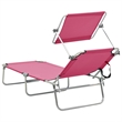 vidaXL Foldable Sun Lounger in Pink
