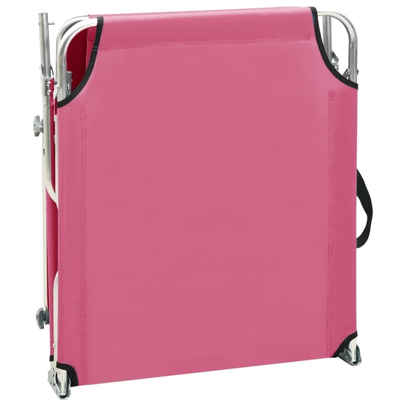 vidaXL Foldable Sun Lounger in Pink
