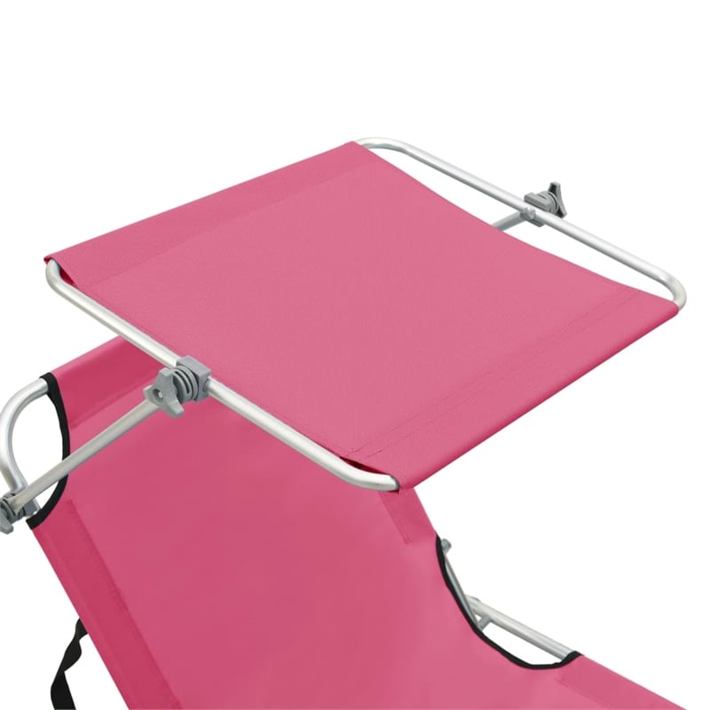 vidaXL Foldable Sun Lounger in Pink