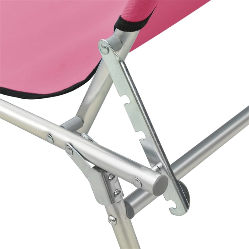 vidaXL Foldable Sun Lounger in Pink