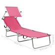 vidaXL Foldable Sun Lounger in Pink