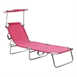 vidaXL Foldable Sun Lounger in Pink