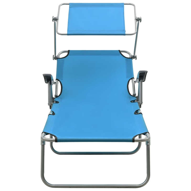 vidaXL Powder-Coated Steel  Sun Lounger in Blue