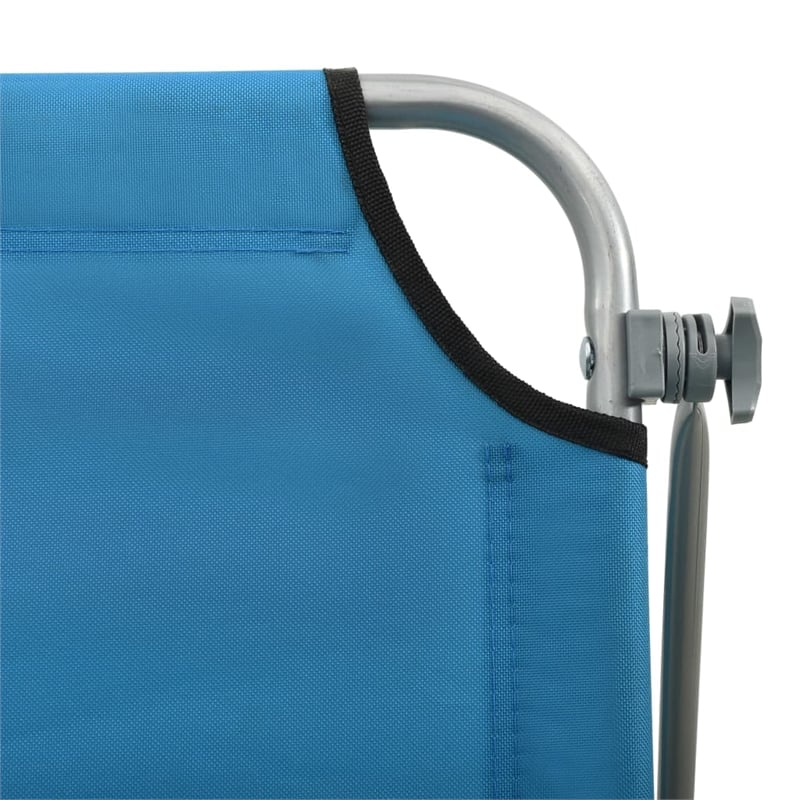 vidaXL Powder-Coated Steel  Sun Lounger in Blue