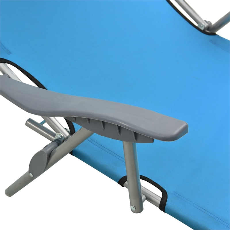 vidaXL Powder-Coated Steel  Sun Lounger in Blue