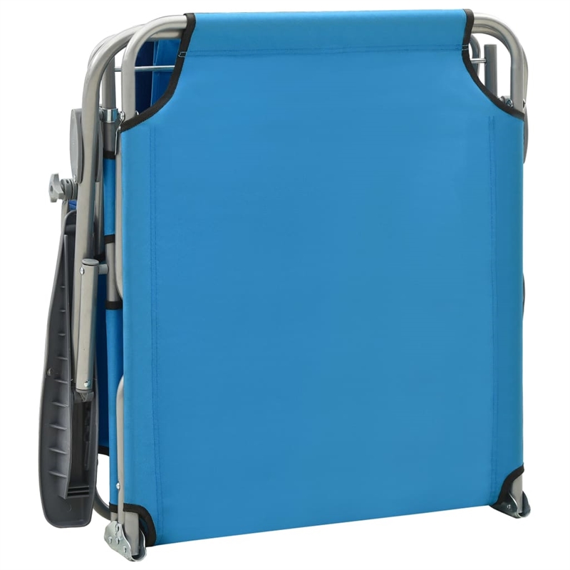vidaXL Powder-Coated Steel  Sun Lounger in Blue