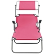 vidaXL Powder-Coated Steel  Sun Lounger in Pink