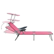 vidaXL Powder-Coated Steel  Sun Lounger in Pink
