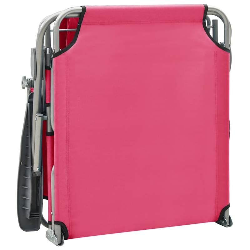 vidaXL Powder-Coated Steel  Sun Lounger in Pink