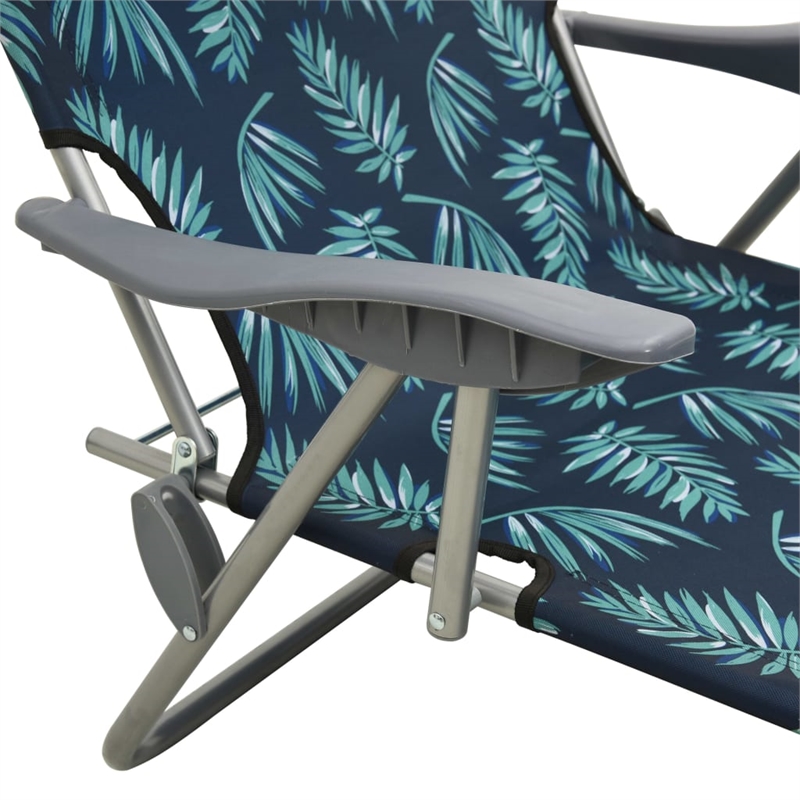 vidaXL Foldable Powder-Coated Steel  Sun Lounger in Green