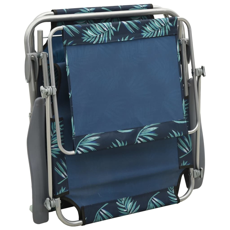 vidaXL Foldable Powder-Coated Steel  Sun Lounger in Green