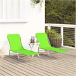 vidaXL Powder-Coated Steel  Sun Lounger in Green (Set of 2)
