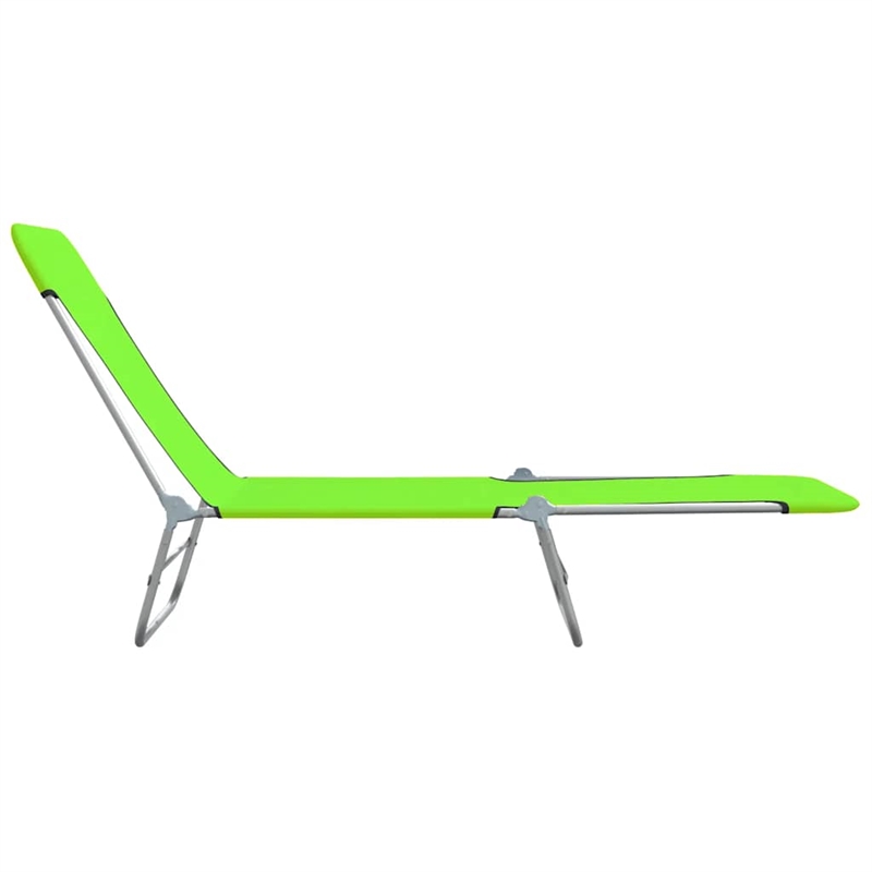 vidaXL Powder-Coated Steel  Sun Lounger in Green (Set of 2)