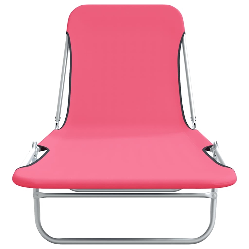 vidaXL Sun Lounger in Pink (Set of 2)