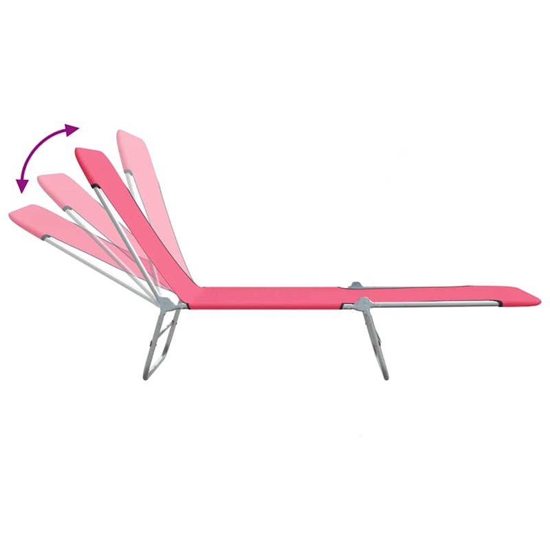 vidaXL Sun Lounger in Pink (Set of 2)