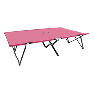 vidaXL Powder-Coated Steel Sun Lounger in Pink