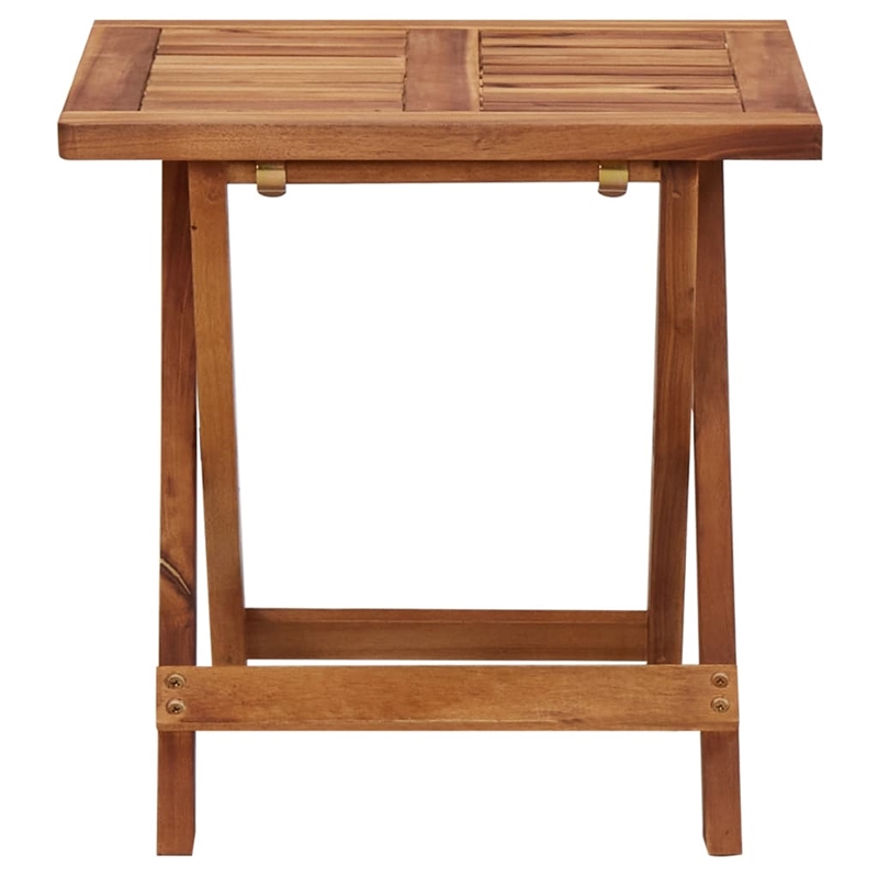 vidaXL Foldable Solid Acacia Wood Sun Lounger and Table in Brown