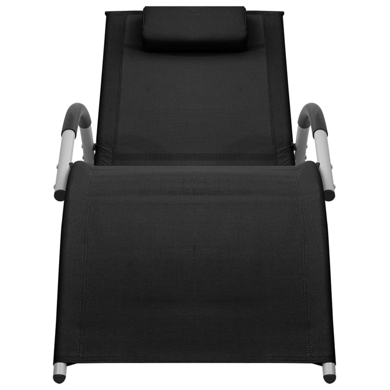vidaXL Aluminum Sun Lounger in Black/Gray