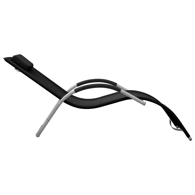 vidaXL Aluminum Sun Lounger in Black/Gray