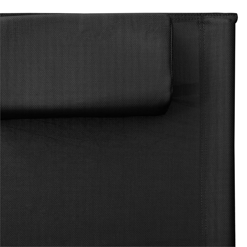 vidaXL Aluminum Sun Lounger in Black/Gray