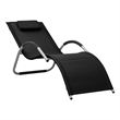 vidaXL Aluminum Sun Lounger in Black/Gray