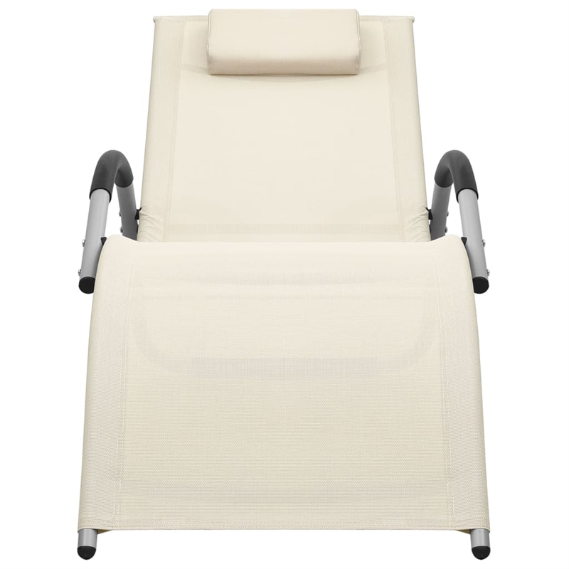 vidaXL Aluminum Sun Lounger in Gray/Cream