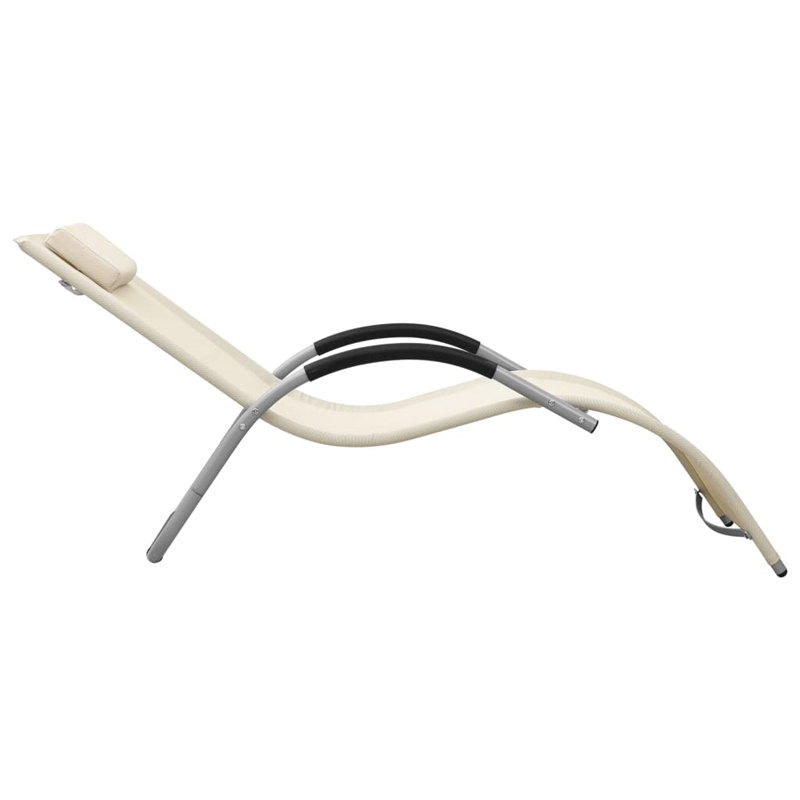 vidaXL Aluminum Sun Lounger in Gray/Cream