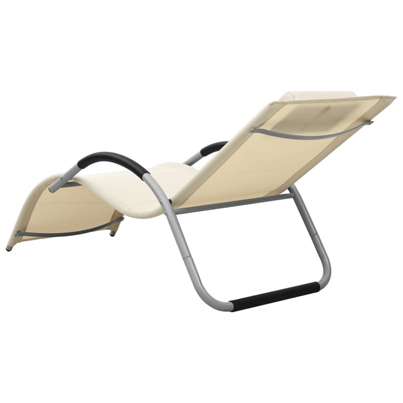 vidaXL Aluminum Sun Lounger in Gray/Cream