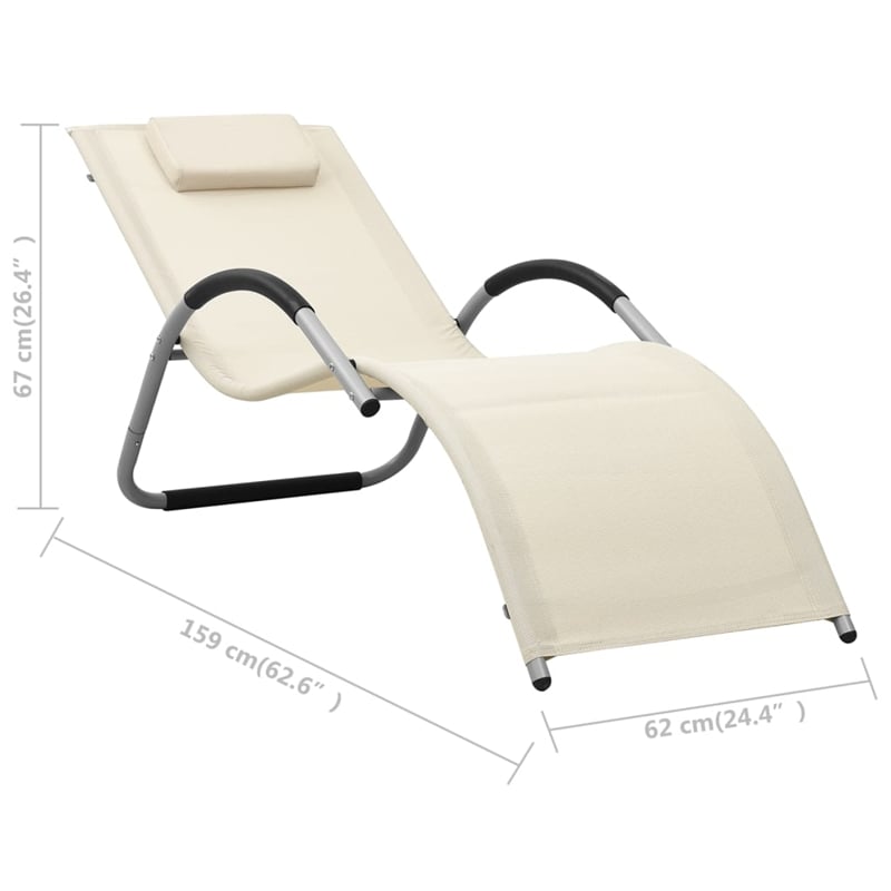 vidaXL Aluminum Sun Lounger in Gray/Cream