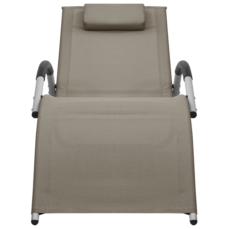 vidaXL Aluminum Sun Lounger in Gray/Taupe